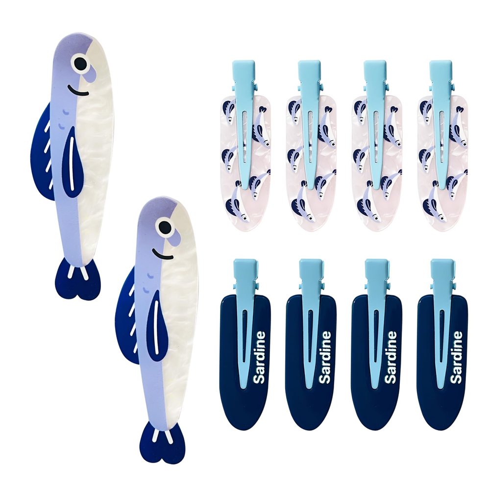 10 Piece Set of Sardine Hair Clip Set - Fun and No-Crease Accessory for Stylish Looks,Suitable for Female Girls' Headwear Styling Decoration (3 styles)