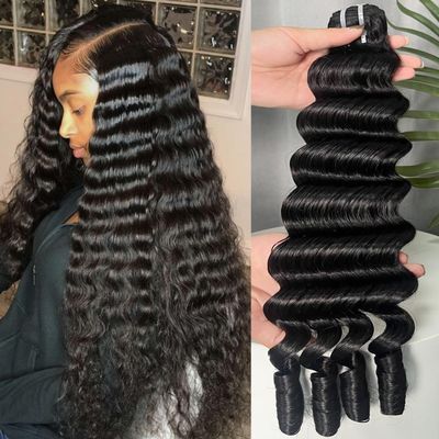 Lemoda 14Inch 1PC/lot Burmese Loose Deep Wave Curly Virgin Human Hair Bundles Spriral Curly Ends Top Quanlity Unprocessed Raw Human Hair Extensions