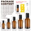 12Pcs Roller Bottles with Stainless Steel Roller Balls for Essential Oils Perfume,Refillable Empty Amber Glass Vials Cosmetic Containers Roll-on Bottles with Funnel Opener&Dropper(50/30/20/15/10/5ml) view 2