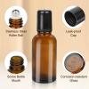 12Pcs Roller Bottles with Stainless Steel Roller Balls for Essential Oils Perfume,Refillable Empty Amber Glass Vials Cosmetic Containers Roll-on Bottles with Funnel Opener&Dropper(50/30/20/15/10/5ml) view 3