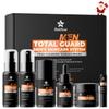 Gift for Men Skincare Skin Care Set for Men Him Complete Routine Kit with Niacinamide & Ceramides - Face Cleanser, Scrub, Toner, Serum, Moisturizer Cream, Lip Balm - Christmas, Fathers Day Gifts view 1