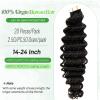 Tape in Hair Extensions Human Hair,22 Inch Deep Wave Black Hair Extensions Real Remy Human Hair Curly Tape ins for Black Women,20pcs Double Sided Invisible Tape Hair Extension 50g/pack view 2