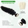 Tape in Hair Extensions Human Hair,22 Inch Deep Wave Black Hair Extensions Real Remy Human Hair Curly Tape ins for Black Women,20pcs Double Sided Invisible Tape Hair Extension 50g/pack view 4