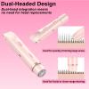 YXKJZHF Lunia Shaver + Free Exfoliating Glove, Dual Head Bikini Trimmer for Women, IPX7 Waterproof Wet & Dry, Body Hair Trimmer (Pink) view 3