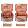 Montana West X Wrangler Travel Makeup Bag 2pcs Set Large Cosmetic Bag with Makeup Brush Holder Portable Make Up Organizer Cute Toiletry Bag with Divider and Handle for Women Leopard view 4