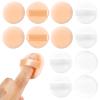 12 Pack Mini Powder Puffs, Velvet Finger Powder Puffs Small Round 1.5 Inches Fingers Setting Powders Puff for Face Makeup Sponges Finger for Foundation Setting(Black+Nude) view 1