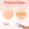 12 Pack Mini Powder Puffs, Velvet Finger Powder Puffs Small Round 1.5 Inches Fingers Setting Powders Puff for Face Makeup Sponges Finger for Foundation Setting(Black+Nude) view 4