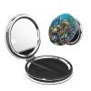 Small Pocket Compact Mirror 1x/2x Magnifying Pu Leather Makeup Mirrors 3D Ocean Fish Portable Pocket Mirror for Women Girls view 1