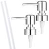 2 Pack Soap Dispenser Pump Replacement Top Dispenser Pumps Refill Dispensers Liquid Hand Soap Dispensers Soaps Pumps Replacement for Lotion Regular Glass Mouth Bottles, Silver view 1