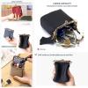 EFDNK-HB Cosmetic Bags Cases for Women Genuine Leather Ladies Vintage Casual Makeup Case Lipstick Bag Kiss Lock Coin Purse(Gray) view 2