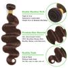 MLMYBAYEA Color 4 Body Wave Bundles Human Hair Chocolate Brown #4 Color Dark Brown Bundles Double Weft Brazilian Human Hair Sew-In Weave Extensions 16 18 20 Inch view 3