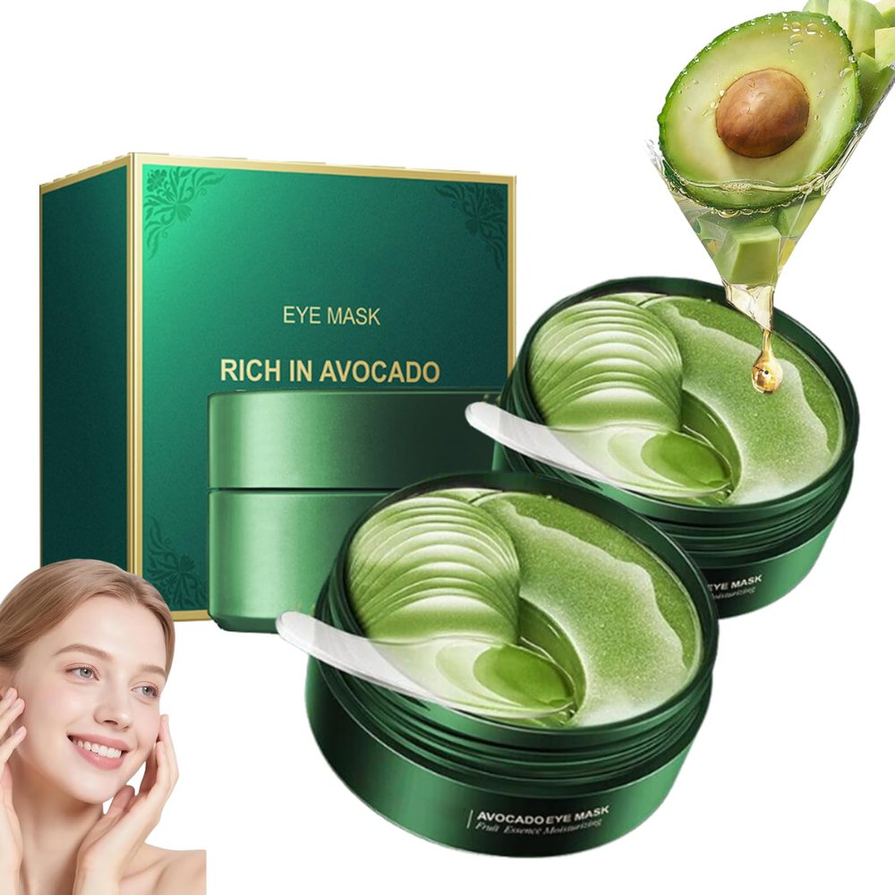 Avocado Eye Mask,Avocado Moisturizing Collagen Eye Mask,Avocados Eyes Patches For Puffy Eyes And Dark Circles,Avocados Essence,Nourishing And Hydrating (2pcs)