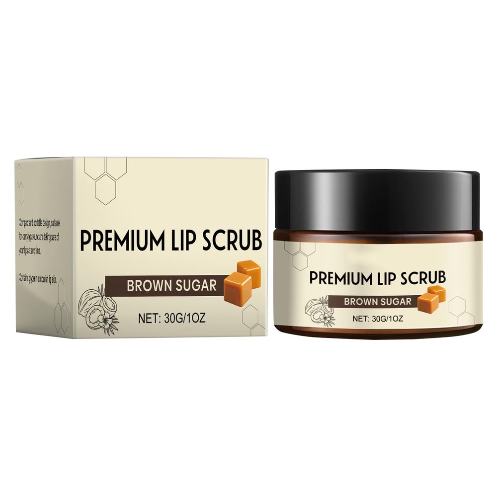 Lip Exfoliator Scrub Moisturizer Soothing Lip Scrub for Dry and Dark Lips (Khaki, One Size)