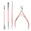 4Pcs Set Nail Enhancement Dead Skin Remover Push Scissors, Stainless Steel Cuticle Pusher Nippers Corrector Tool Manicure Pedicure Care Kit view 1