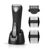 TEENOVA Groin & Body Hair Trimmer for Men, Electric Mens Ball Pubic Full Body Shavers Clippers with Dual Replaceable Ceramic Blade Heads, Body Razor Groomer RemoverBlack view 1