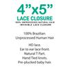 Foxy Silver Lady T-Part Body Wave HD Lace Closure, Pre-Plucked Hand-Tied Human Hair Lace, Invisible Seamless Unprocessed Brazilian Natural Hair Closure Piece, 35g (Natural Brown, 16) view 4