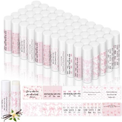 50 Pack Christmas Christian Gifts Bulk for Women Men Religious Lip Balms Bulk Church Party Favors Christmas Party Gifts Stocking Stuffers Bible Verse Study Supplies for Employee Staff Coworkers