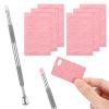 Dual Ended Nail Cuticle Pusher with 180 Self-adhesive Grit Sandpaper Sheets Replaceable Refill Nails Pre, Dual Ended Cuticle Remover for Manicure Pedicure Nail Art view 1