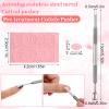 Dual Ended Nail Cuticle Pusher with 180 Self-adhesive Grit Sandpaper Sheets Replaceable Refill Nails Pre, Dual Ended Cuticle Remover for Manicure Pedicure Nail Art view 2