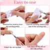 Dual Ended Nail Cuticle Pusher with 180 Self-adhesive Grit Sandpaper Sheets Replaceable Refill Nails Pre, Dual Ended Cuticle Remover for Manicure Pedicure Nail Art view 4