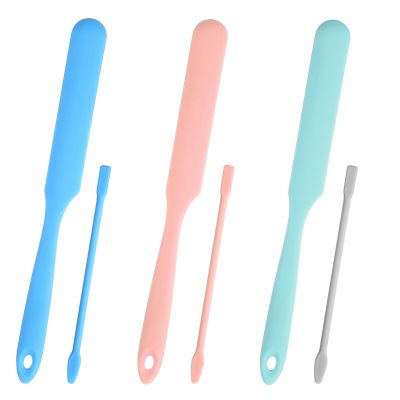 Andibro 6PCS Non-Stick Wax Spatulas Set, Reusable Silicone Spatula Waxing Applicator for Hair Removal Body Home Salon Use (Pink Blue Gray Green)