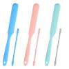 Andibro 6PCS Non-Stick Wax Spatulas Set, Reusable Silicone Spatula Waxing Applicator for Hair Removal Body Home Salon Use (Pink Blue Gray Green) view 1