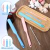 Andibro 6PCS Non-Stick Wax Spatulas Set, Reusable Silicone Spatula Waxing Applicator for Hair Removal Body Home Salon Use (Pink Blue Gray Green) view 4