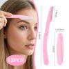 Wanmu 12Pcs Folding Eyebrow Razor, Compact Facial Hair Removal for Shaving & Exfoliating, Travel Beauty Tool for Women Men Face Lips Sensitive Skin (3 Colors) view 2