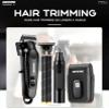 Professional Hair Clipper Kit, Black, Digital Display Trimmer Set with Nose Hair Trimmer, Electric Shaver, 8 Guide Combs for Men's Grooming view 2