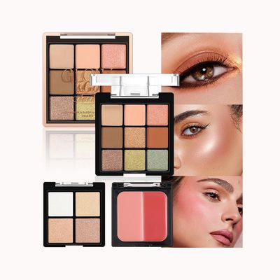 All-in-One Makeup Palette  9 Color Matte & Pearlescent Eyeshadow, 4 Color Shimmer Highlighter, 2 Color Buildable Blush  Long Lasting, Blendable Face & Eye Makeup Kit (02#, 1 Count (Pack of 1))