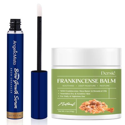 Dersie Brow & Body Care Bundle: Rapid Brow Growth Serum + Frankincense Balm