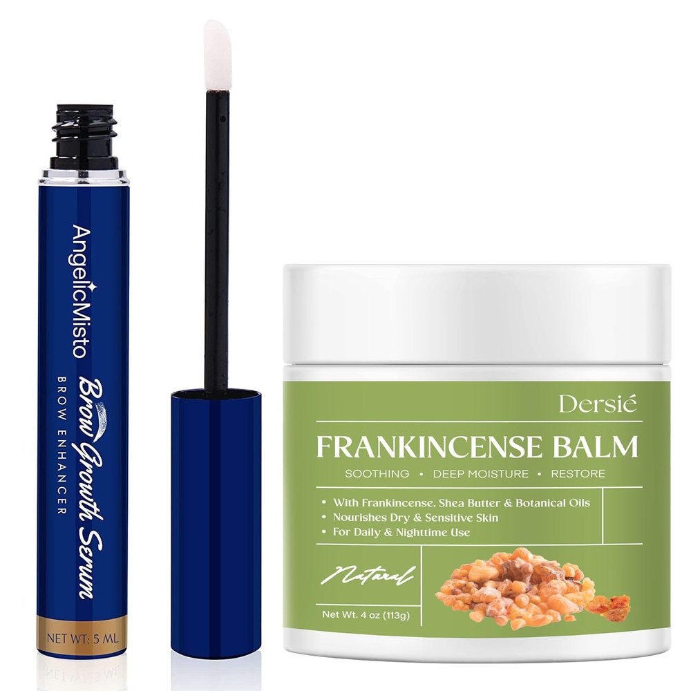 Dersie Brow & Body Care Bundle: Rapid Brow Growth Serum + Frankincense Balm