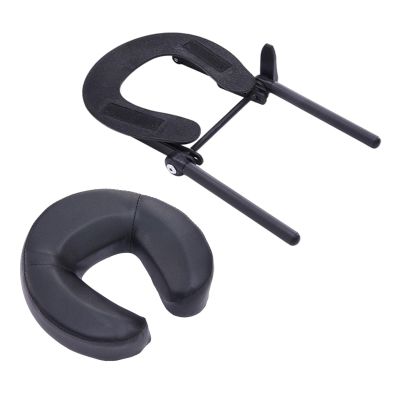 Kokiya Massage Table Face Cradle with U Shape Pillow Adjustable Aluminum Alloy Bracket Massage Equipment Comfort Face Rest Support, Black