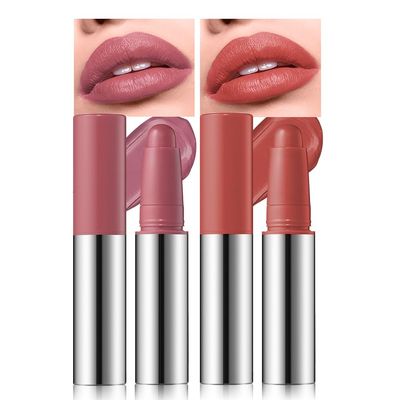 Hxssll Matte Lipstick Crayon Set, Dusty Rose Mauve & Burnt Coral  Waterproof Long Lasting Lip Liner Pencil, High Pigment Creamy Velvet Lipstick, Non-Drying Lip Color for Women, 02+05