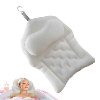 Bath Pillow,4D Spa Bath Pillow | Cushion with Suction Cups Promoting Relaxation Soaking for Bathroom Shower Spa Home Apartment Outdoor Camping Women Men