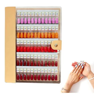 APLUSH Magnetic Nail Swatches Book,Removable Blank Nail Sample Display Organizer,Professional Salon Nail Art Color Chart Practice Booklet for Easy Preview Storage,Apricot,180 Colors