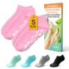 Aluroice Silicone Moisturizing Socks for Women- 2Pairs Foot Moisturizer Socks for Dry Cracked Feet- Pink Aloe Spa Moisture Hydrating Foot Care Socks (S Up to Size 9) view 1