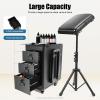 FIPINIXK Rolling Makeup Case Makeup Case with 4 Universal Wheels and Removable Tripod Three-Digit Combination Lock Travel Polish Organizer Trolley for Makeup Enthusiasts Hair Barbers view 2