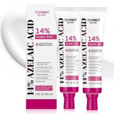 14% Azelaic Acid Acne Cream with Niacinamide & Centella,Azelaic Acid Facial SerumSmooth & Even Skin Tone,Reduce the Appearance of Blemishes,Dark Spots&Uneven Skin,Gentle Hydrating Formula,1.4oz,2PCS