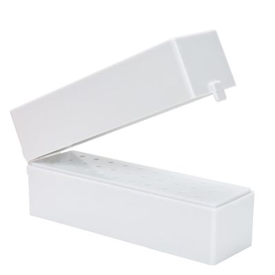 30-Slot Nail Drill Bit Storage Case, Portable Organizer & Display Stand for Nail Art Burs, Salon Accessories (White)