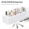 30-Slot Nail Drill Bit Storage Case, Portable Organizer & Display Stand for Nail Art Burs, Salon Accessories (White) view 3
