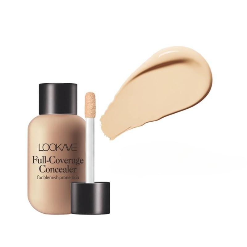 Concealer Liquid, Small Milk Bottle, Long-Lasting Natural Foundation Liquid, Concealer Cream, Contouring Liquid, Sunscreen (DEEP)