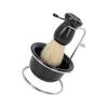 Shaving Brush Set 3 Pack | Nylon Fibers for Sensitive Skin & Painless Shaving | Beard Care Kit with Bowl & Stand | Present for Men view 2