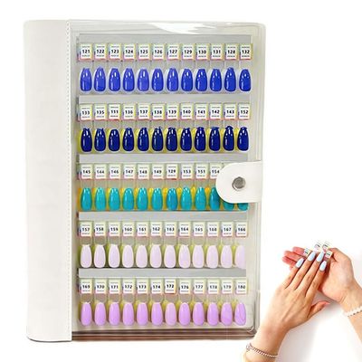 APLUSH Magnetic Nail Swatches Book,Removable Blank Nail Sample Display Organizer,Professional Salon Nail Art Color Chart Practice Booklet for Easy Preview Storage,White,120 Colors