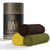 African Net Sponge Authentic 3 Pack, Body Scrubber Exfoliating Bath Sponge for Face and Body, Quick Drying Mesh Body Scrub for All Skin Types, Durable and Travel Friendly (Brown, Cream, Green) view 1