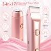 Bikini Trimmer for Women  Dual-Head Electric Razor, IP67 Waterproof USB-C Rechargeable Shaver for Bikini Line, Underarms, Legs & Face, Rose Gold Stocking Stuffer Holiday Gift view 3