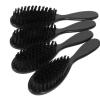 4 Pcs Black Beard Brush for Men Cleaning Shaving Bristle Grooming Salon Tool Fade Hairline Shaping Durable Wood Compact view 1