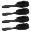 4 Pcs Black Beard Brush for Men Cleaning Shaving Bristle Grooming Salon Tool Fade Hairline Shaping Durable Wood Compact view 2