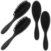 4 Pcs Black Beard Brush for Men Cleaning Shaving Bristle Grooming Salon Tool Fade Hairline Shaping Durable Wood Compact view 4