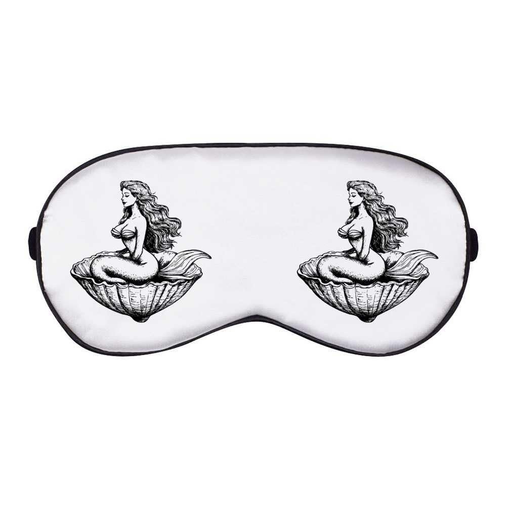 Azeeda 'Mermaid Sitting in a Clam Shell' Sleep/Travel Eye Mask (EY00029435)
